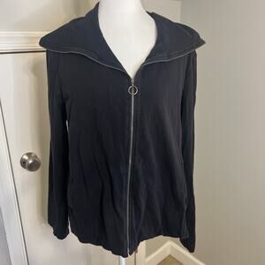 Eileen Fisher Women's Black Zip Up Jacket Size‎ Large